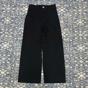 Anthropologie Maeve Colette Crop Black Wide-Leg Pants